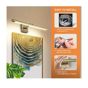 6857 Modern LED picture light dimmable 24.4" antique bronze.  14W hardwire